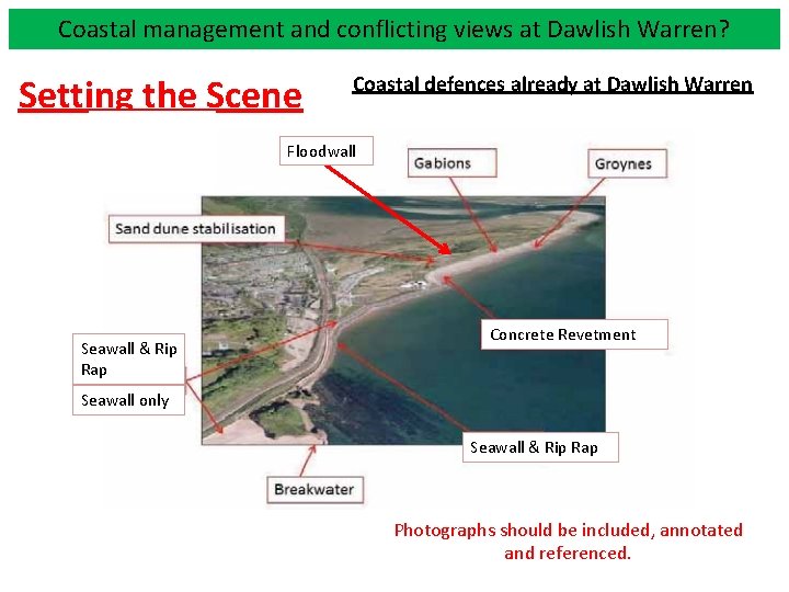 Coastal management and conflicting views at Dawlish Warren? Setting the Scene Coastal defences already