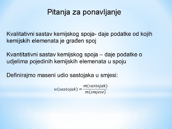 Pitanja za ponavljanje 