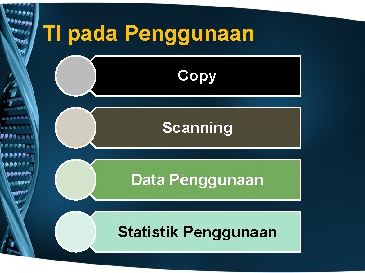 TI pada Penggunaan Copy Scanning Data Penggunaan Statistik Penggunaan 