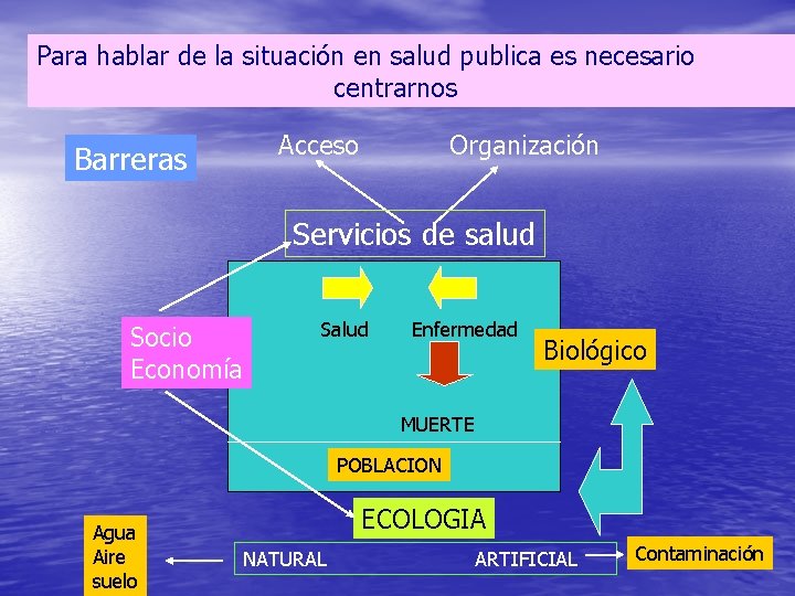 Para hablar de la situación en salud publica es necesario centrarnos Barreras Acceso Organización