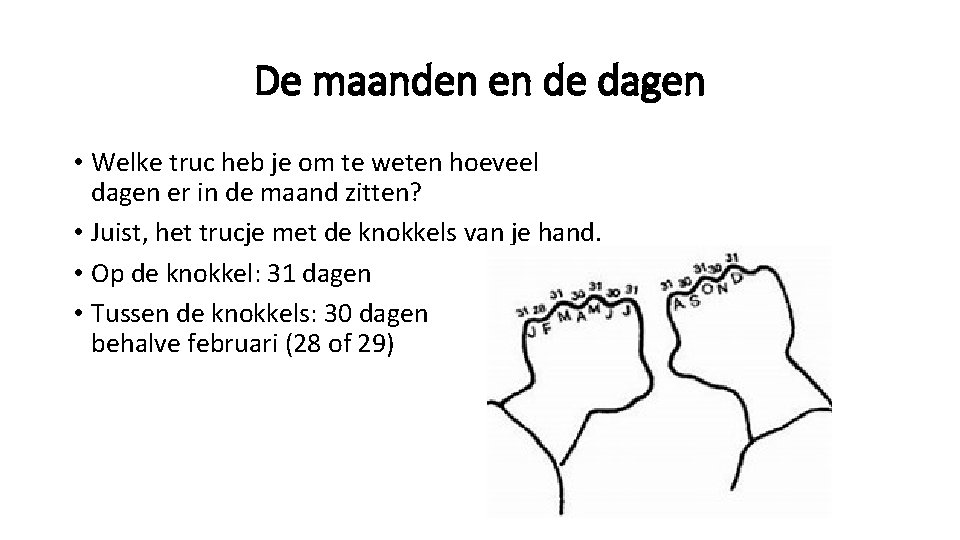 De maanden en de dagen • Welke truc heb je om te weten hoeveel