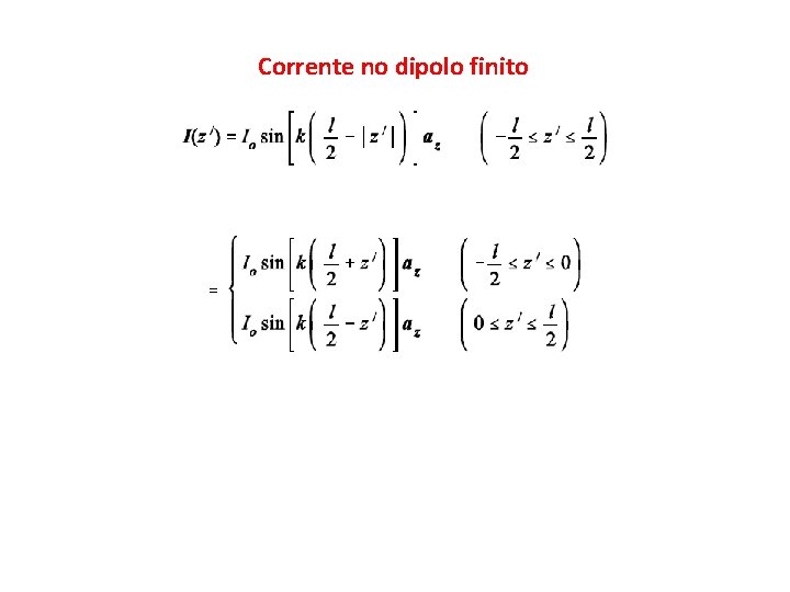 Corrente no dipolo finito 