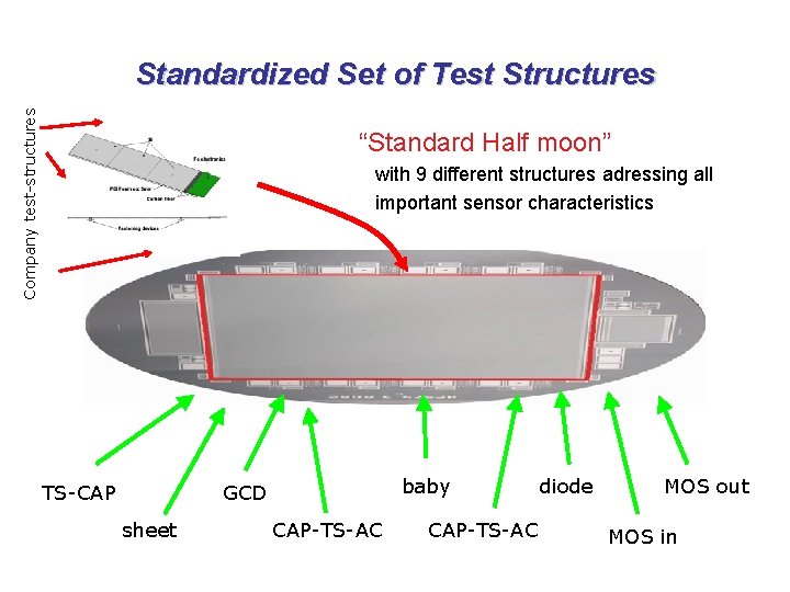 Company test-structures Standardized Set of Test Structures “Standard Half moon” with 9 different structures