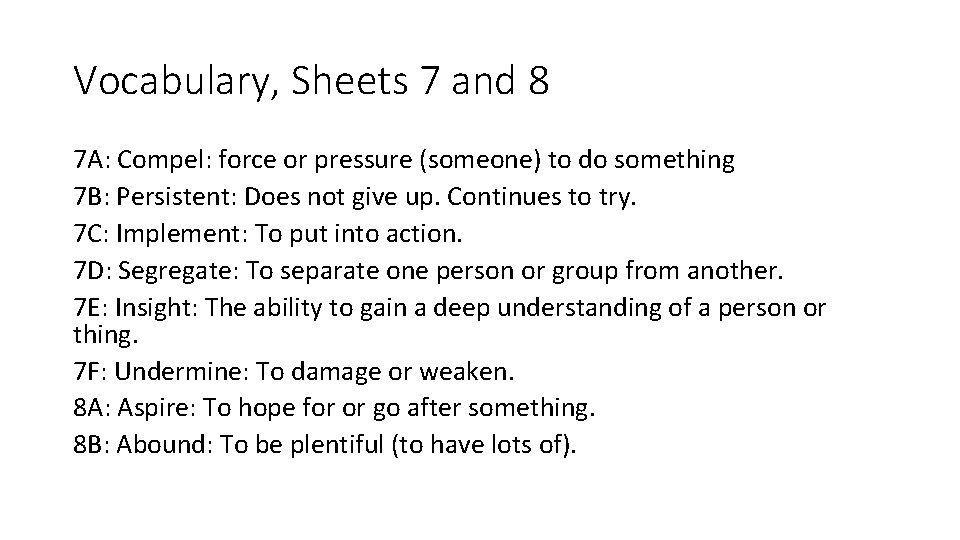 WarmUp Take a sheet from the tan bin