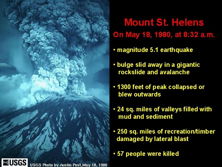 Mount St. Helens On May 18, 1980, at 8: 32 a. m. • magnitude