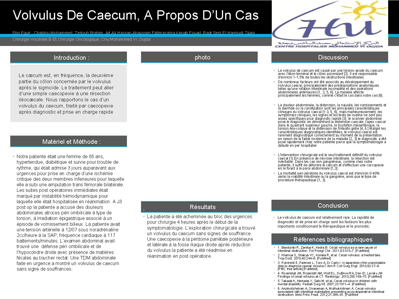 Volvulus De Caecum, A Propos D’Un Cas Ebo Egyir , Chablou Mohammed, Zeriouh Brahim,