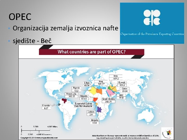 OPEC • Organizacija zemalja izvoznica nafte • sjedište - Beč 