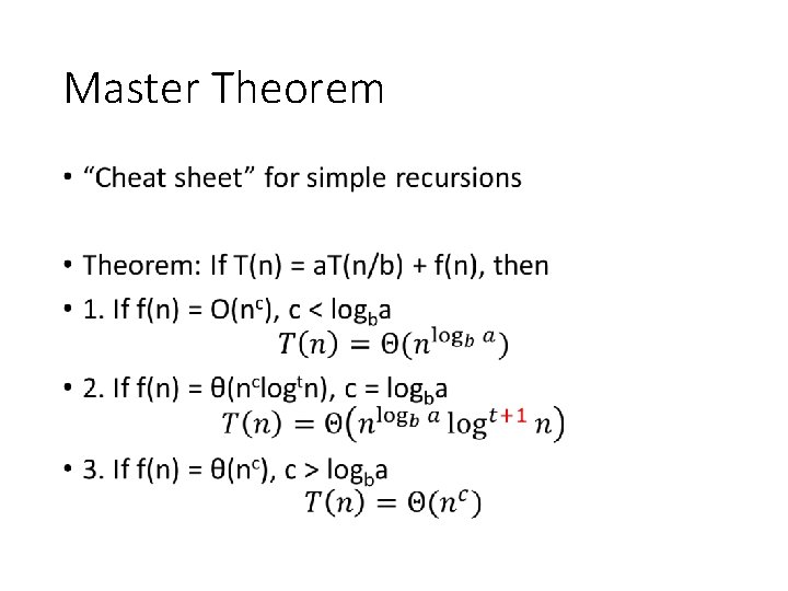 Master Theorem • 