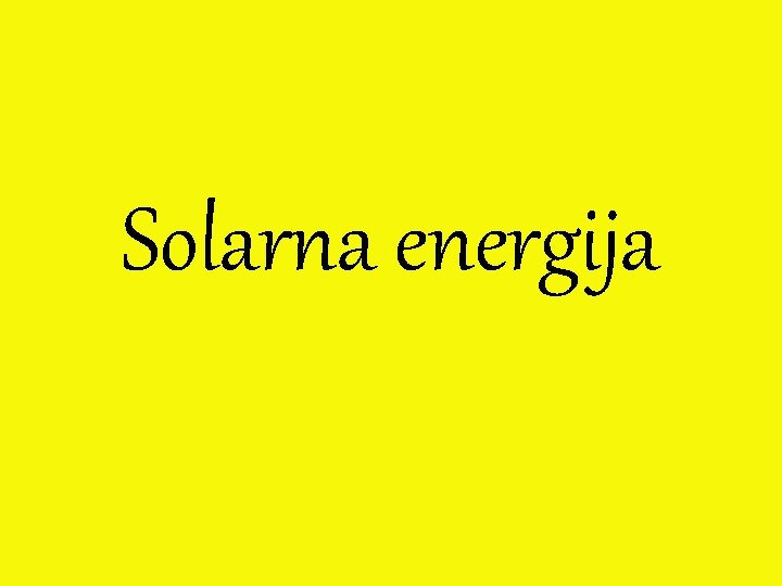 Solarna energija 