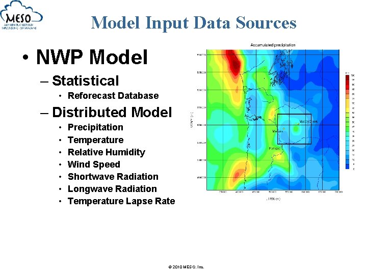 Model Input Data Sources • NWP Model – Statistical • Reforecast Database – Distributed