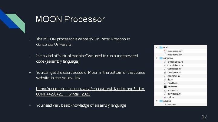 MOON Processor - The M O O N processor is wrote by Dr. Peter