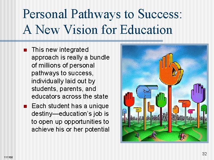 Personal Pathways to Success: A New Vision for Education n n 111105 This new