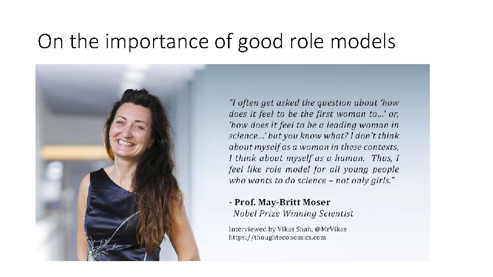 On the importance of good role models 