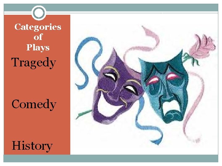 Categories of Plays Tragedy Comedy History 