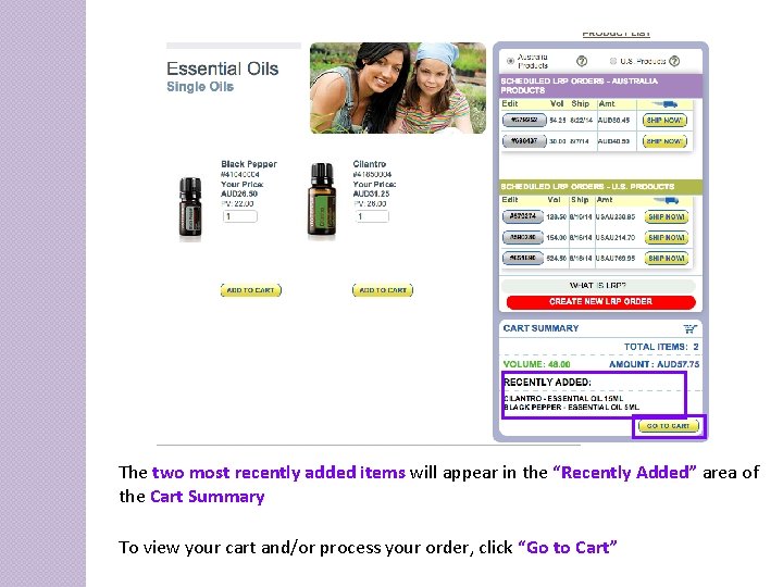 The two most recently added items will appear in the “Recently Added” area of