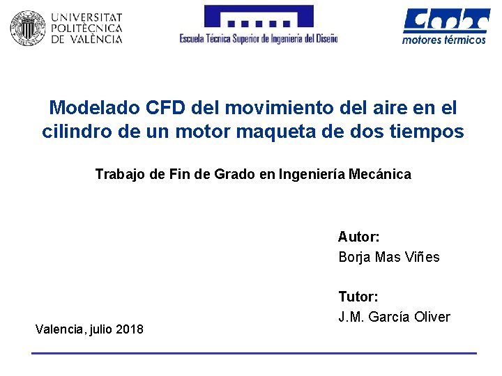 Modelado CFD del movimiento del aire en el cilindro de un motor maqueta de