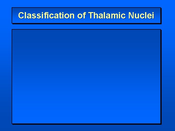 Classification of Thalamic Nuclei 