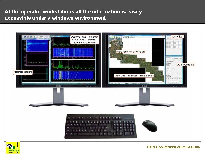 At the operator workstations all the information is easily accessible under a windows environment