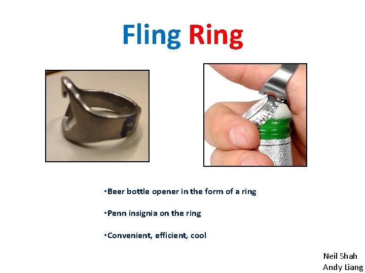 Fling Ring • Beer bottle opener in the form of a ring • Penn