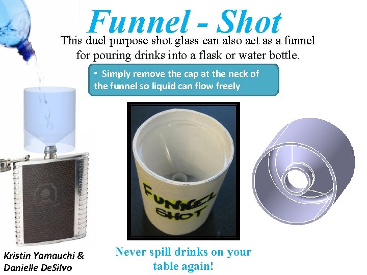 Funnel - Shot This duel purpose shot glass can also act as a funnel