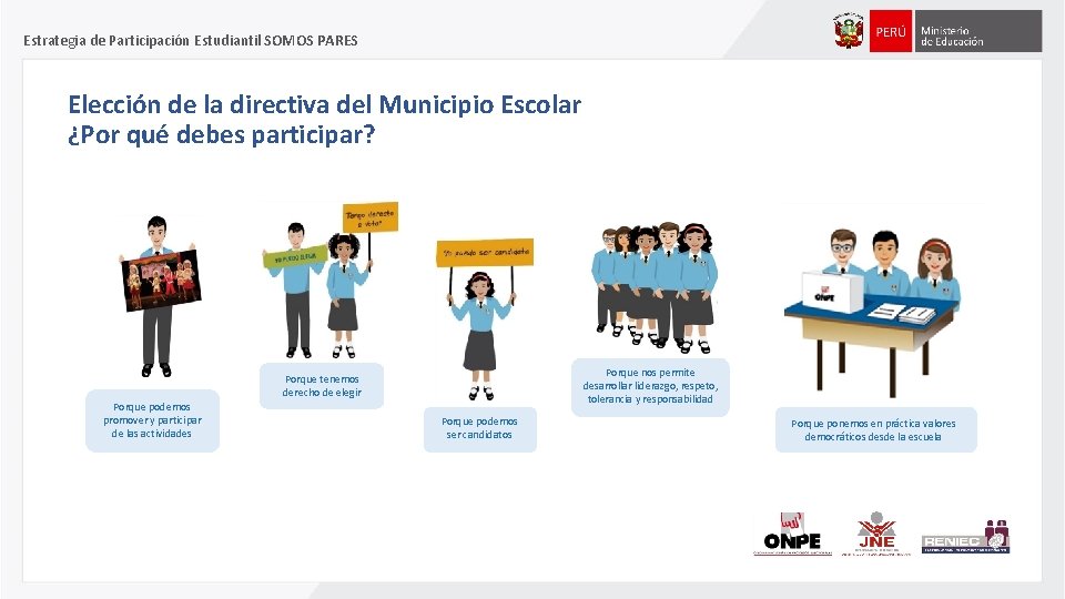 Estrategia de Participación Estudiantil SOMOS PARES Elección de la directiva del Municipio Escolar ¿Por