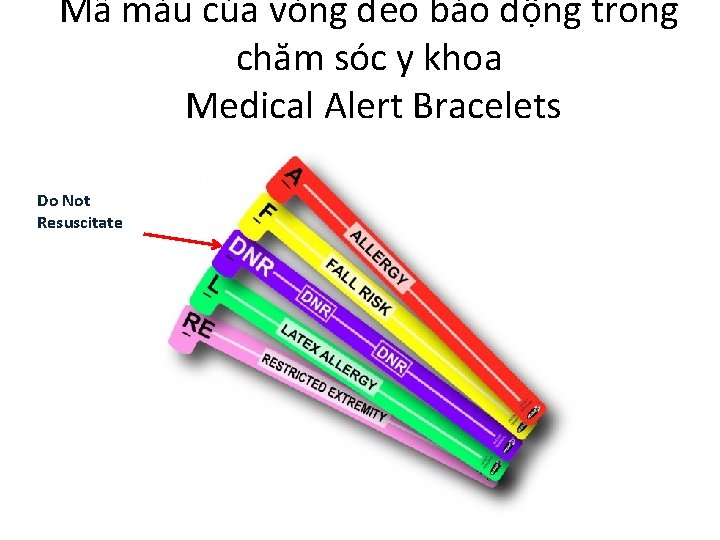 Mã màu của vòng đeo báo động trong chăm sóc y khoa Medical Alert