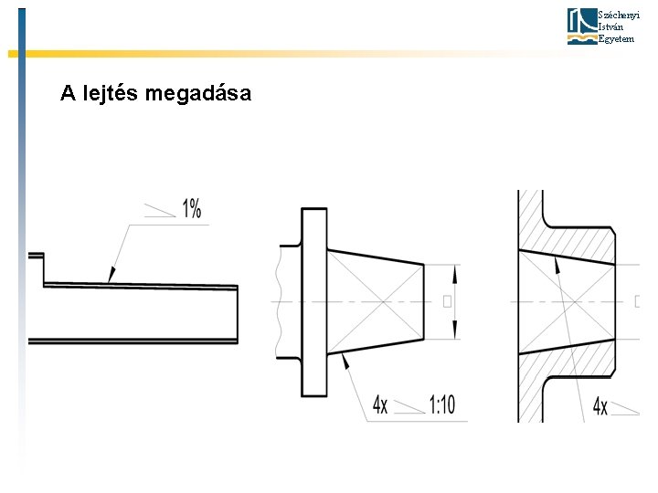 Széchenyi István Egyetem A lejtés megadása 