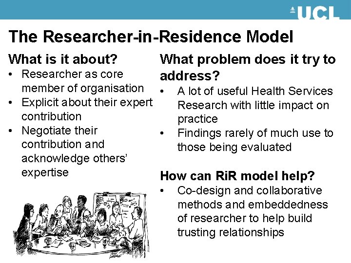 The Researcher-in-Residence Model What is it about? What problem does it try to address?