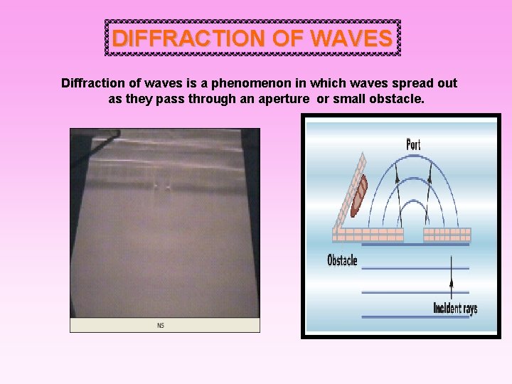 DIFFRACTION OF WAVES Diffraction of waves is a phenomenon in which waves spread out