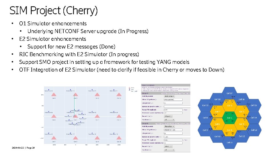 SIM Project (Cherry) • O 1 Simulator enhancements • Underlying NETCONF Server upgrade (In