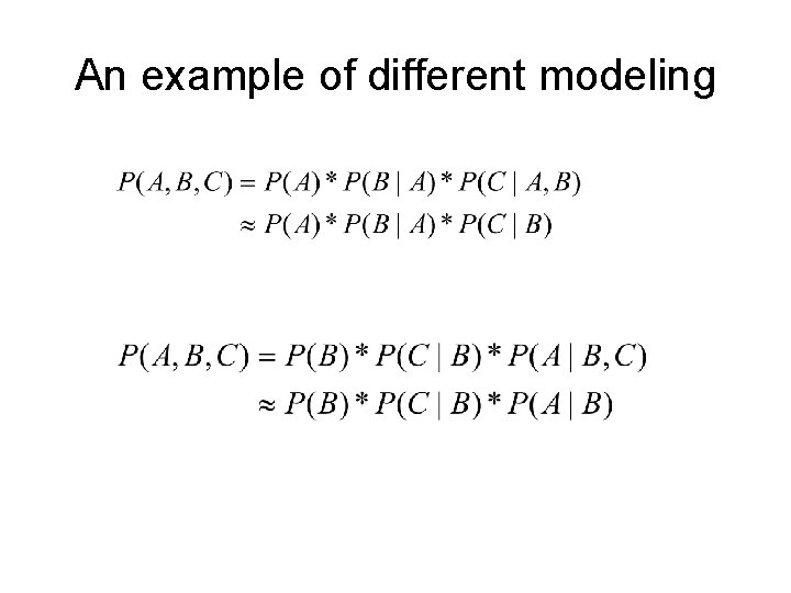 An example of different modeling 