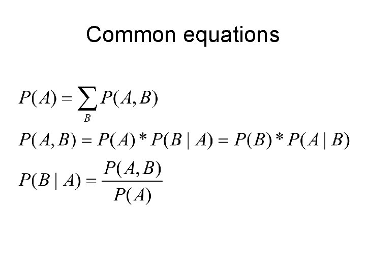 Common equations 