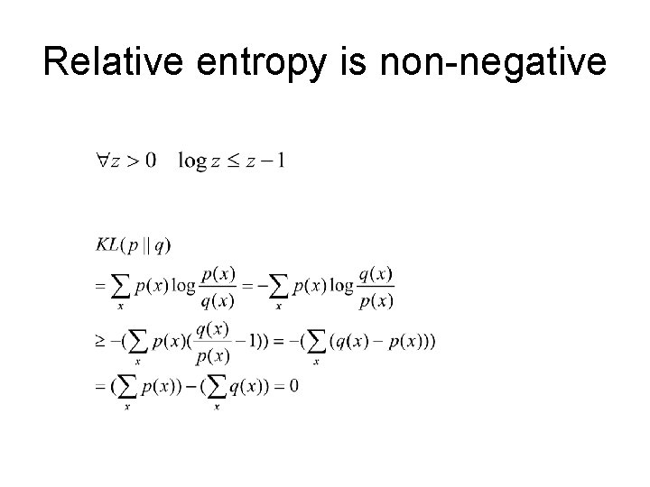 Relative entropy is non-negative 