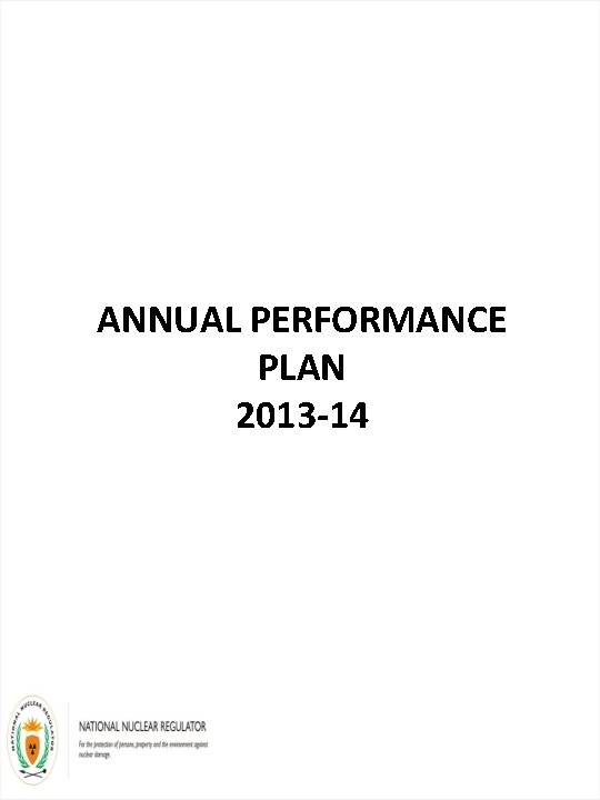 ANNUAL PERFORMANCE PLAN 2013 -14 