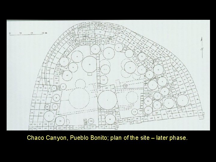 Chaco Canyon, Pueblo Bonito; plan of the site – later phase. 