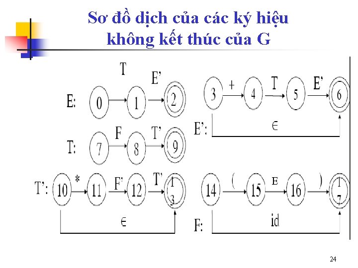 Sơ đồ dịch của các ký hiệu không kết thúc của G 24 