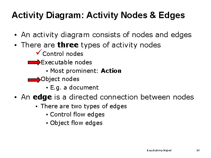 Activity Diagram: Activity Nodes & Edges • An activity diagram consists of nodes and Activity Diagram: Activity Nodes & Edges • An activity diagram consists of nodes and