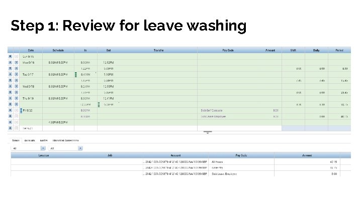 Step 1: Review for leave washing 