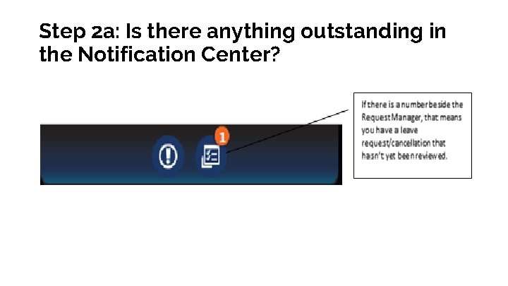 Step 2 a: Is there anything outstanding in the Notification Center? 