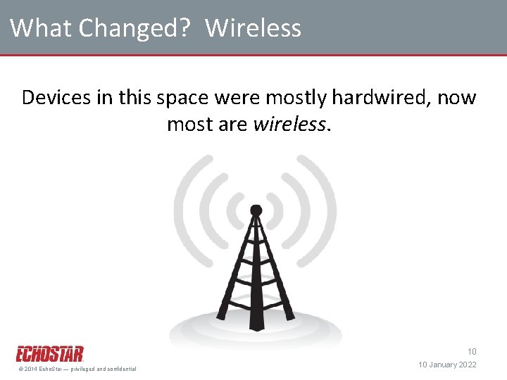 What Changed? Wireless Devices in this space were mostly hardwired, now most are wireless.