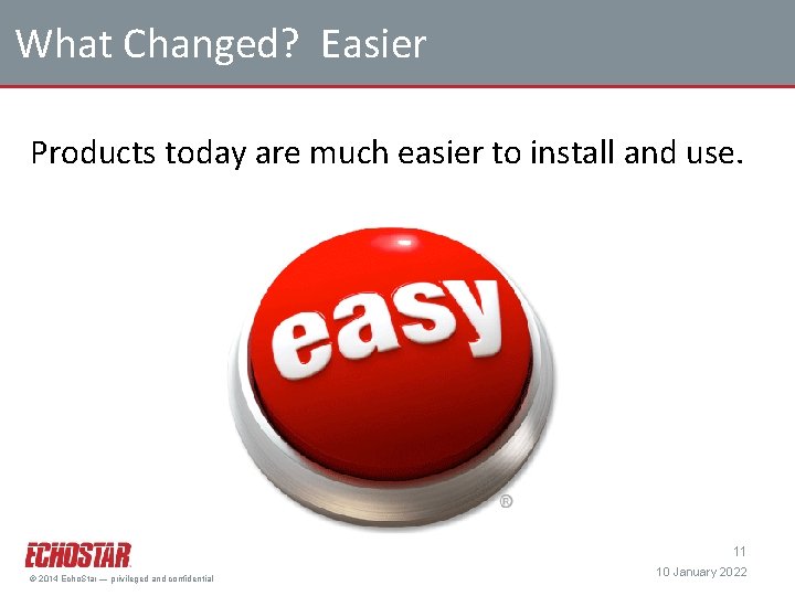 What Changed? Easier Products today are much easier to install and use. 11 ©