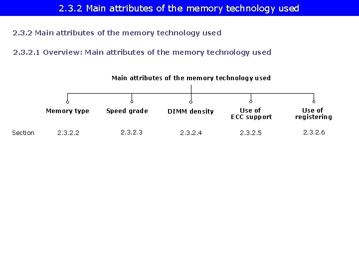 2. 3. 2 Main attributes of the memory technology used 2. 3. 2. 1