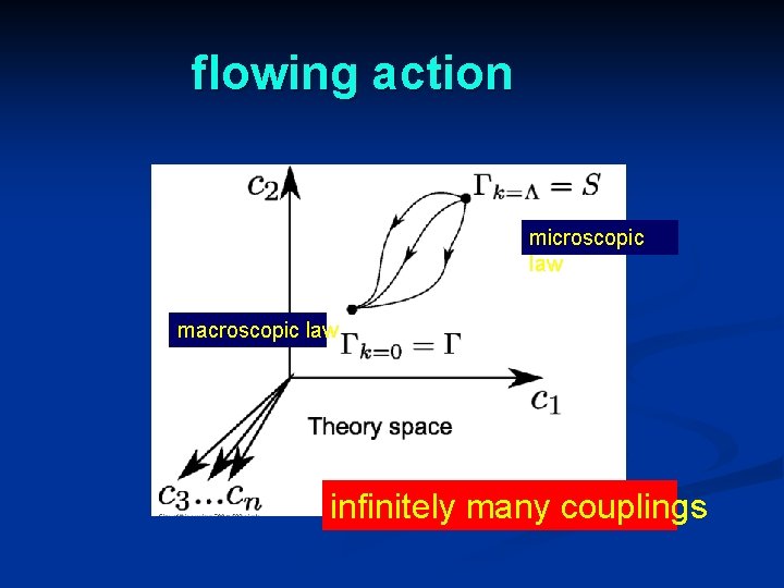 flowing action microscopic law macroscopic law infinitely many couplings 