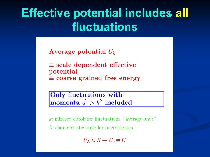 Effective potential includes all fluctuations 