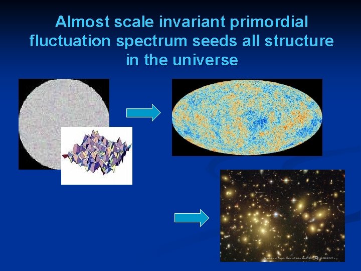 Almost scale invariant primordial fluctuation spectrum seeds all structure in the universe 