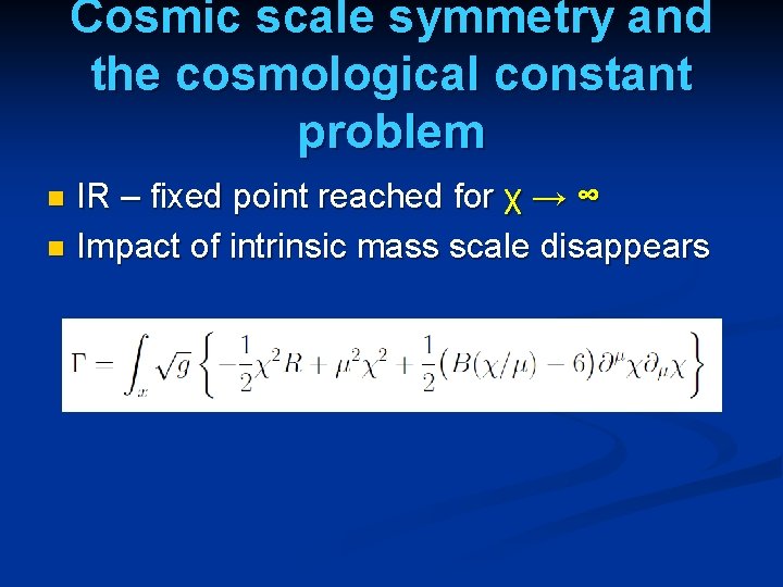 Cosmic scale symmetry and the cosmological constant problem IR – fixed point reached for
