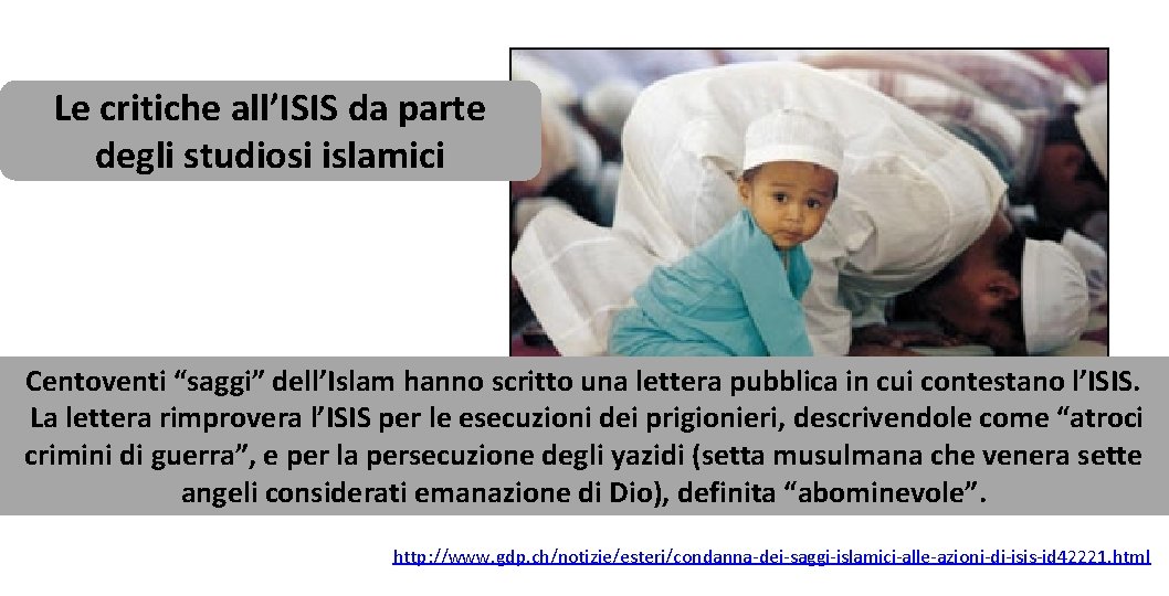 Le critiche all’ISIS da parte degli studiosi islamici Centoventi “saggi” dell’Islam hanno scritto una