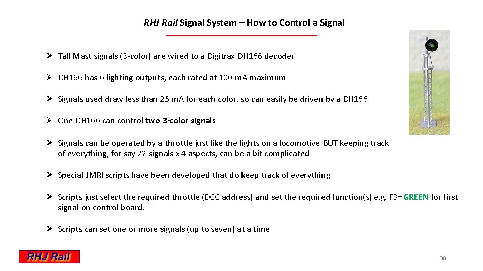 RHJ Rail Signal System – How to Control a Signal Ø Tall Mast signals