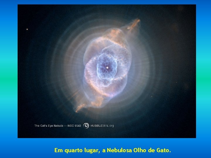 Em quarto lugar, a Nebulosa Olho de Gato. 