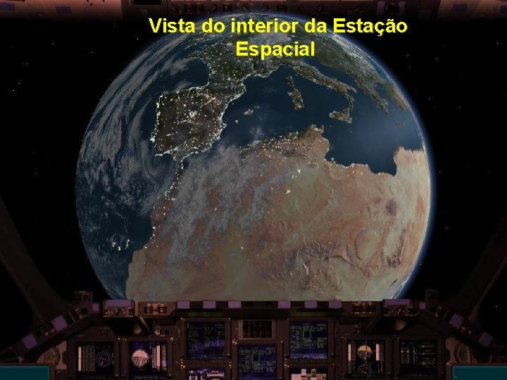 Vista do interior da Estação Espacial 